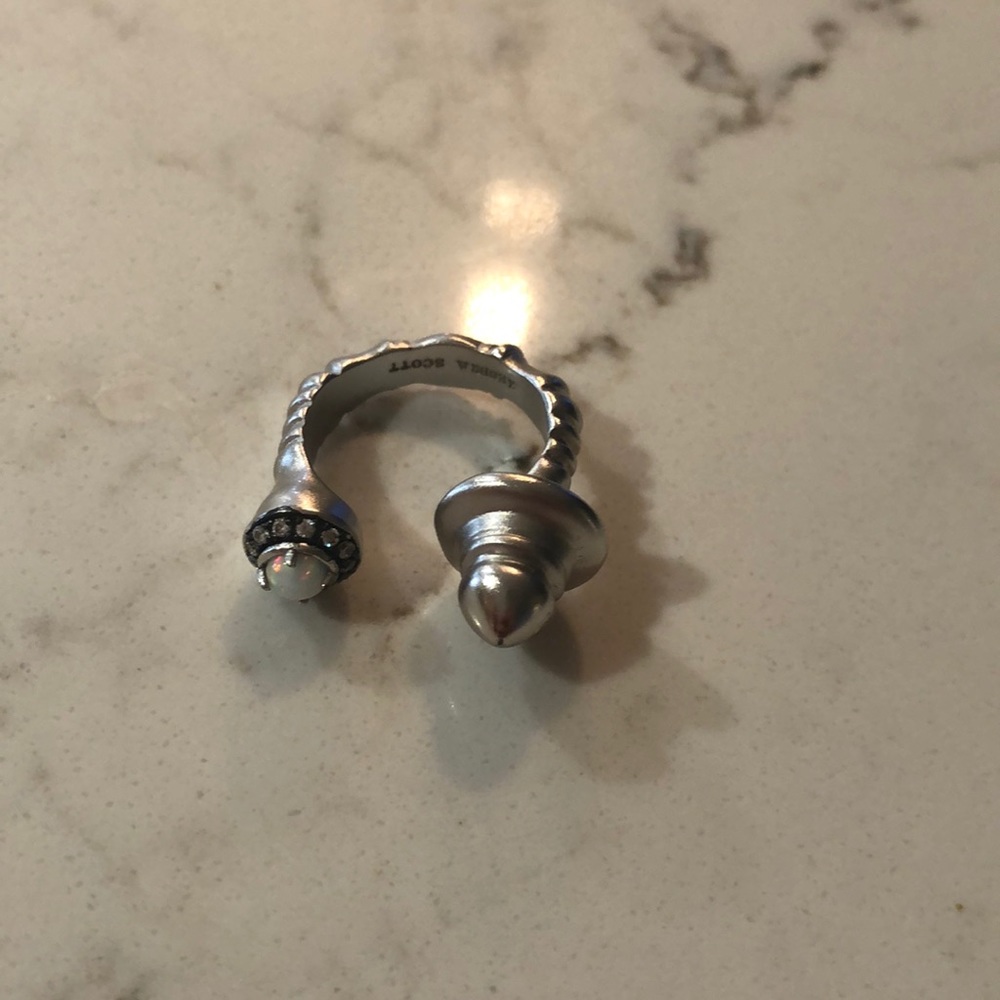 Kendra Scott Silver Opal Open Adjustable Ring